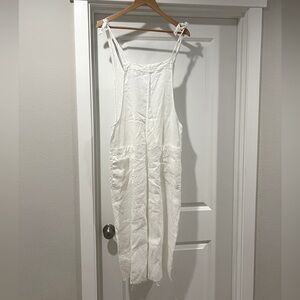 White 9Seed Cotton Overalls